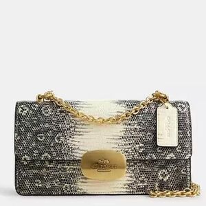 NWT Coach Eliza Black and Gold Crossbody Bag with Gold Hardware